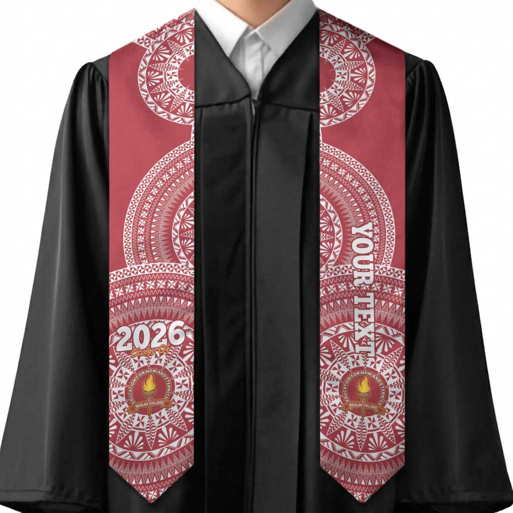 Custom Beulah College Tonga Graduation Stole Class Of Year Tongan Ngatu Pattern LT14 - Polynesian Pride
