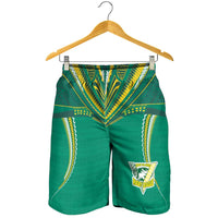 Custom Cook Islands Rugby Shorts for Men Tatau Art Sport Style Green Color LT03 - Polynesian Pride