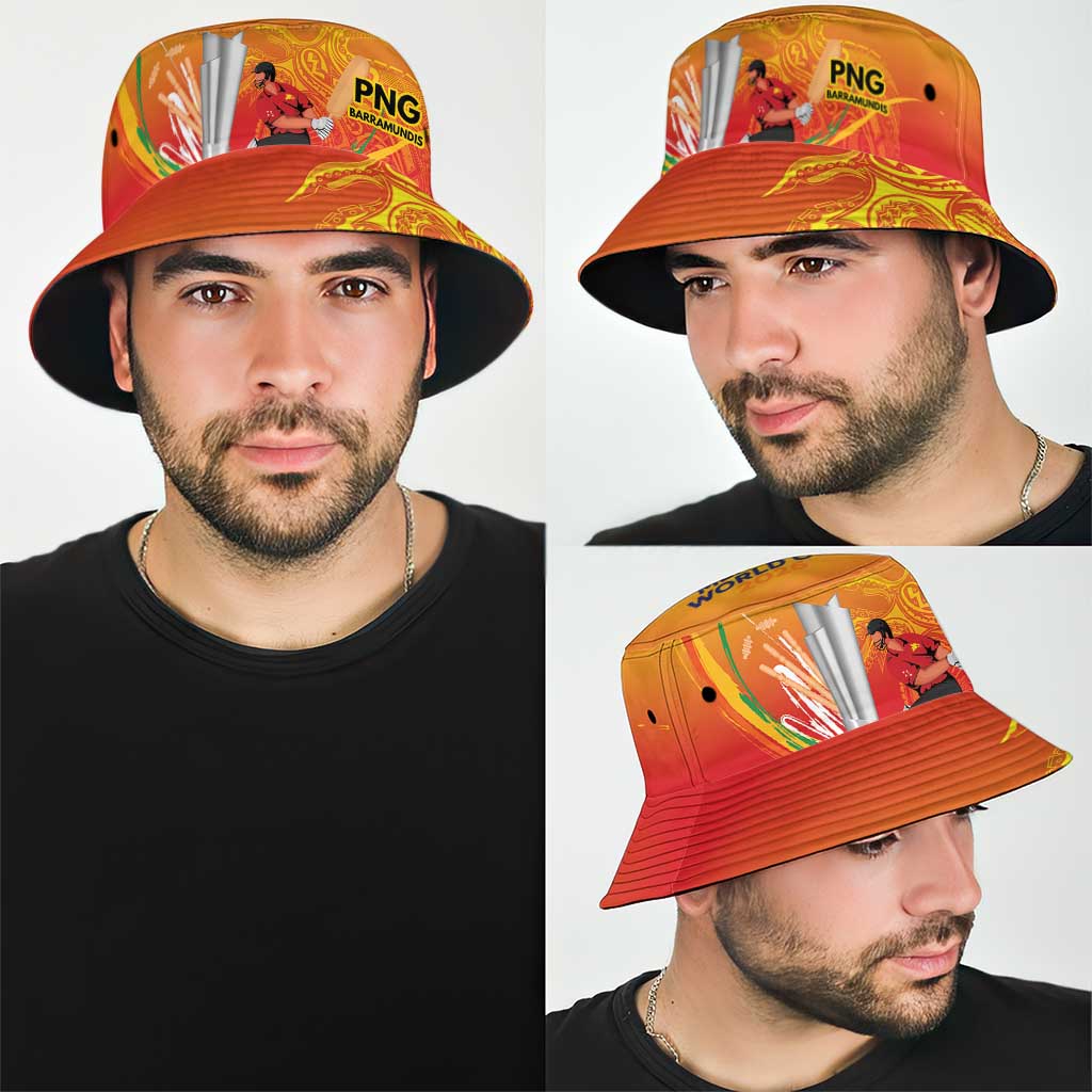 Custom Cricket PNG East Asia-Pacific Bucket Hat Papua New Guinea Rise to Power - Polynesian Pride