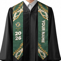 Custom Hana High And Elementary School Graduation Stole Tapa Pattern With Leis LT05 - Polynesian Pride