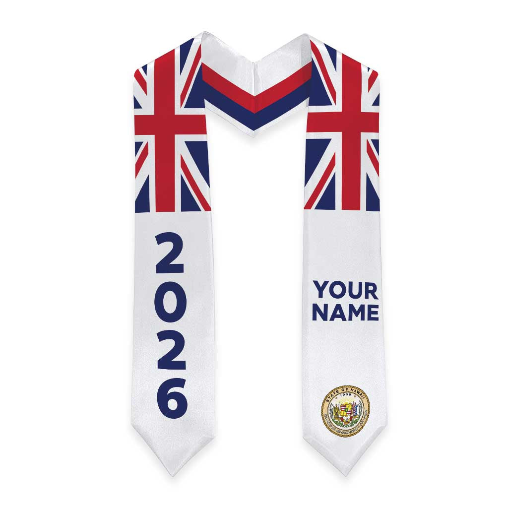 Custom Hawaii Graduation Stole Aloha Flag And Seal LT05 - Polynesian Pride