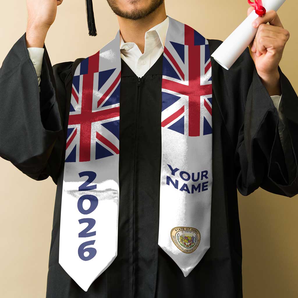Custom Hawaii Graduation Stole Aloha Flag And Seal LT05 - Polynesian Pride