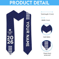 Custom Hawaii Graduation Stole Kakau Pattern Blue Version LT05 - Polynesian Pride