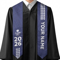 Custom Hawaii Graduation Stole Kakau Pattern Blue Version LT05 - Polynesian Pride