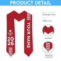 Custom Hawaii Graduation Stole Kakau Pattern Red Version LT05 - Polynesian Pride