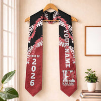 Custom Hawaii Kalani High School Graduation Stole Class Of Year Puakenikeni Lei Hawaiian Pattern LT14 One Size Red - Polynesian Pride