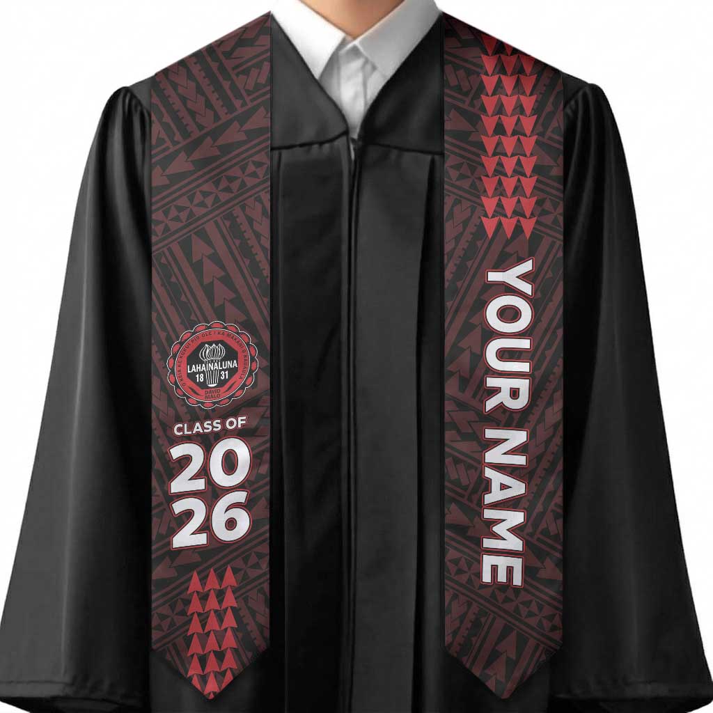 Custom Hawaii Lahainaluna High School Graduation Stole Kakau Pattern LT05 - Polynesian Pride