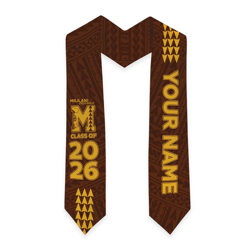 Custom Hawaii Mililani High School Graduation Stole Kakau Pattern LT05 - Polynesian Pride