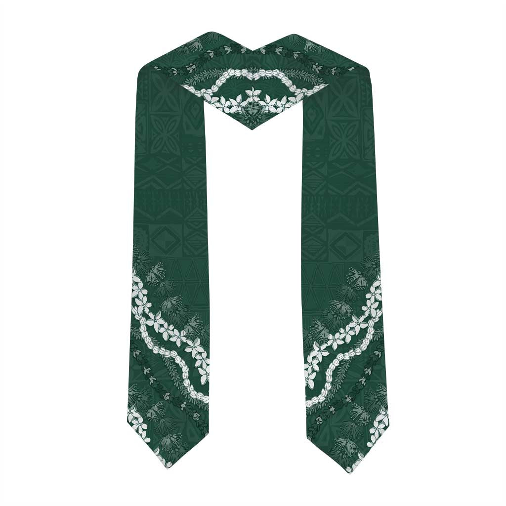 Custom Hawaii Molokai High School Graduation Stole Tapa Pattern With Leis