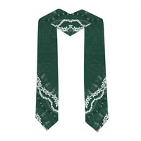 Custom Hawaii Molokai High School Graduation Stole Tapa Pattern With Leis