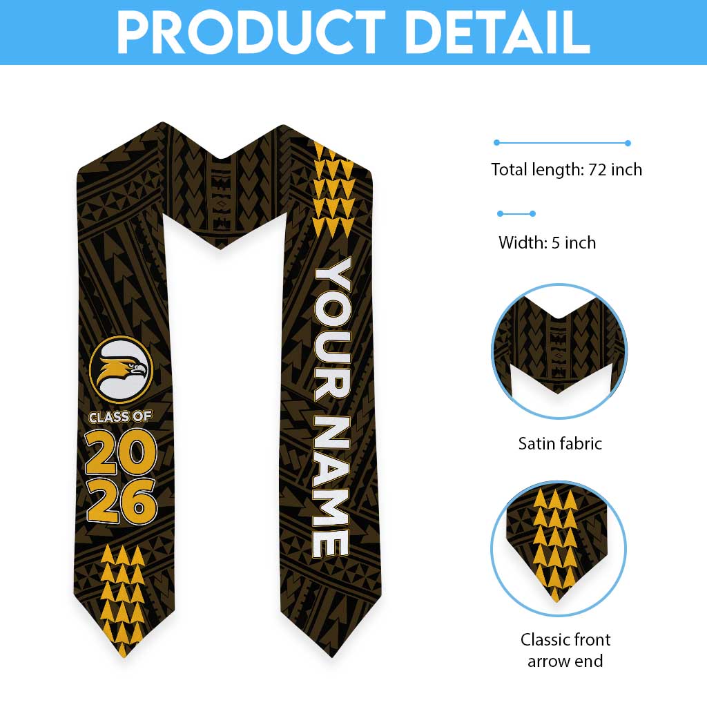 Custom Hawaii Nanakuli High And Intermediate School Graduation Stole Kakau Pattern LT05 - Polynesian Pride
