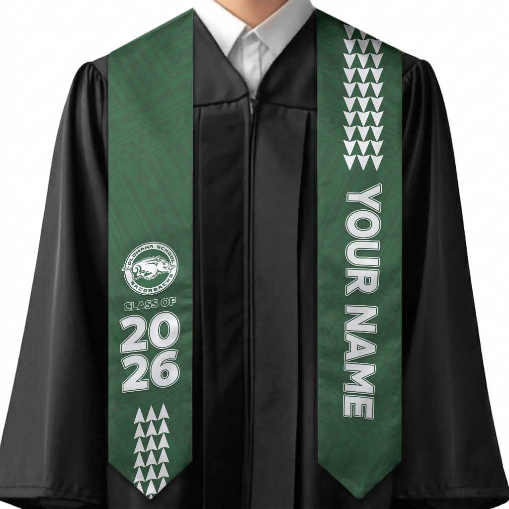 Custom Hawaii Olomana High & Intermediate School Graduation Stole Kakau Pattern LT05 - Polynesian Pride