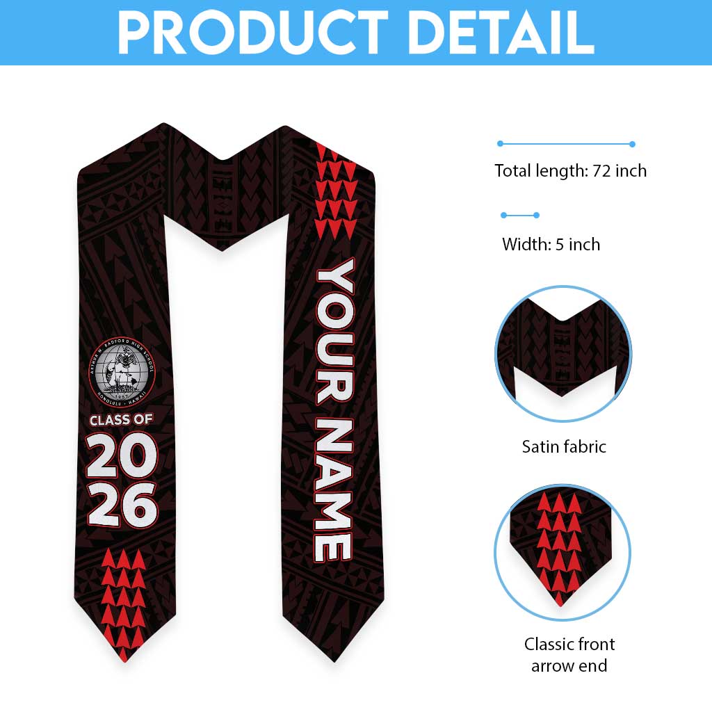 Custom Hawaii Radford High School Graduation Stole Kakau Pattern LT05 - Polynesian Pride