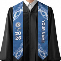 Custom Hawaii Waimea High School Graduation Stole Tapa Pattern With Leis
