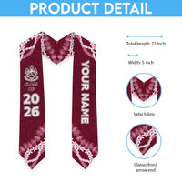 Custom H.P. Baldwin High School Graduation Stole Tapa Pattern With Leis LT05 - Polynesian Pride
