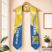 Custom Kaiser Hawaii High School Graduation Stole Class Of Year Puakenikeni Lei Hawaiian Pattern LT14 One Size Blue - Polynesian Pride
