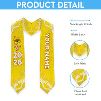 Custom Ke Kula O Ehunuikaimalino Graduation Stole Tapa Pattern With Leis LT05 - Polynesian Pride