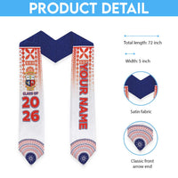 Custom Marist Brothers High School Graduation Stole With Fijian Tapa Pattern LT05 - Polynesian Pride