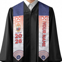 Custom Marist Brothers High School Graduation Stole With Fijian Tapa Pattern LT05 - Polynesian Pride