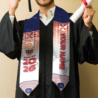 Custom Marist Brothers High School Graduation Stole With Fijian Tapa Pattern LT05 - Polynesian Pride