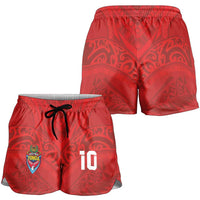 Custom Mate Ma'a Tonga Rugby Shorts for Women Ngatu Tribal Motifs Sporty Style - Polynesian Pride
