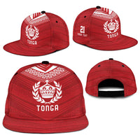 Custom Pacific Rugby Spirit Snapback Cap Tonga Ngatu Pride Red Edition - Polynesian Pride