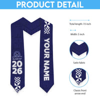 Custom Queen Salote College Graduation Stole Tongan Ngatu Pattern LT05 - Polynesian Pride
