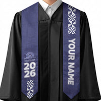 Custom Queen Salote College Graduation Stole Tongan Ngatu Pattern LT05 - Polynesian Pride