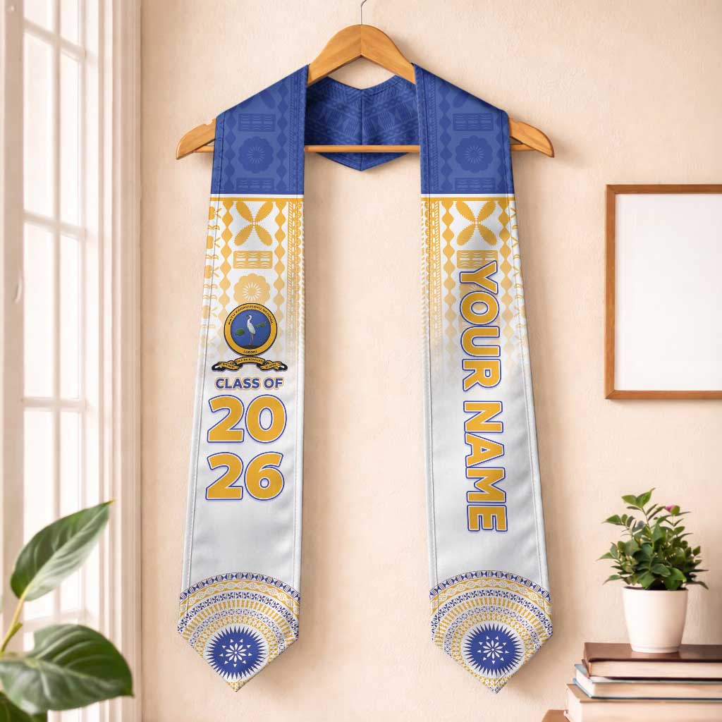 Custom Ratu Kadavulevu School Graduation Stole With Fijian Tapa Pattern