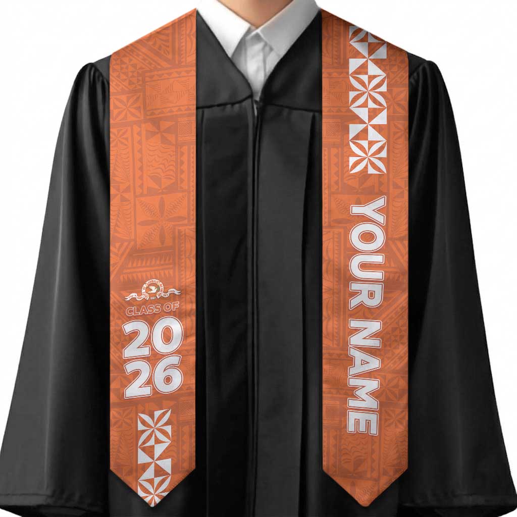 Custom Tailulu College Graduation Stole Tongan Ngatu Pattern LT05 - Polynesian Pride
