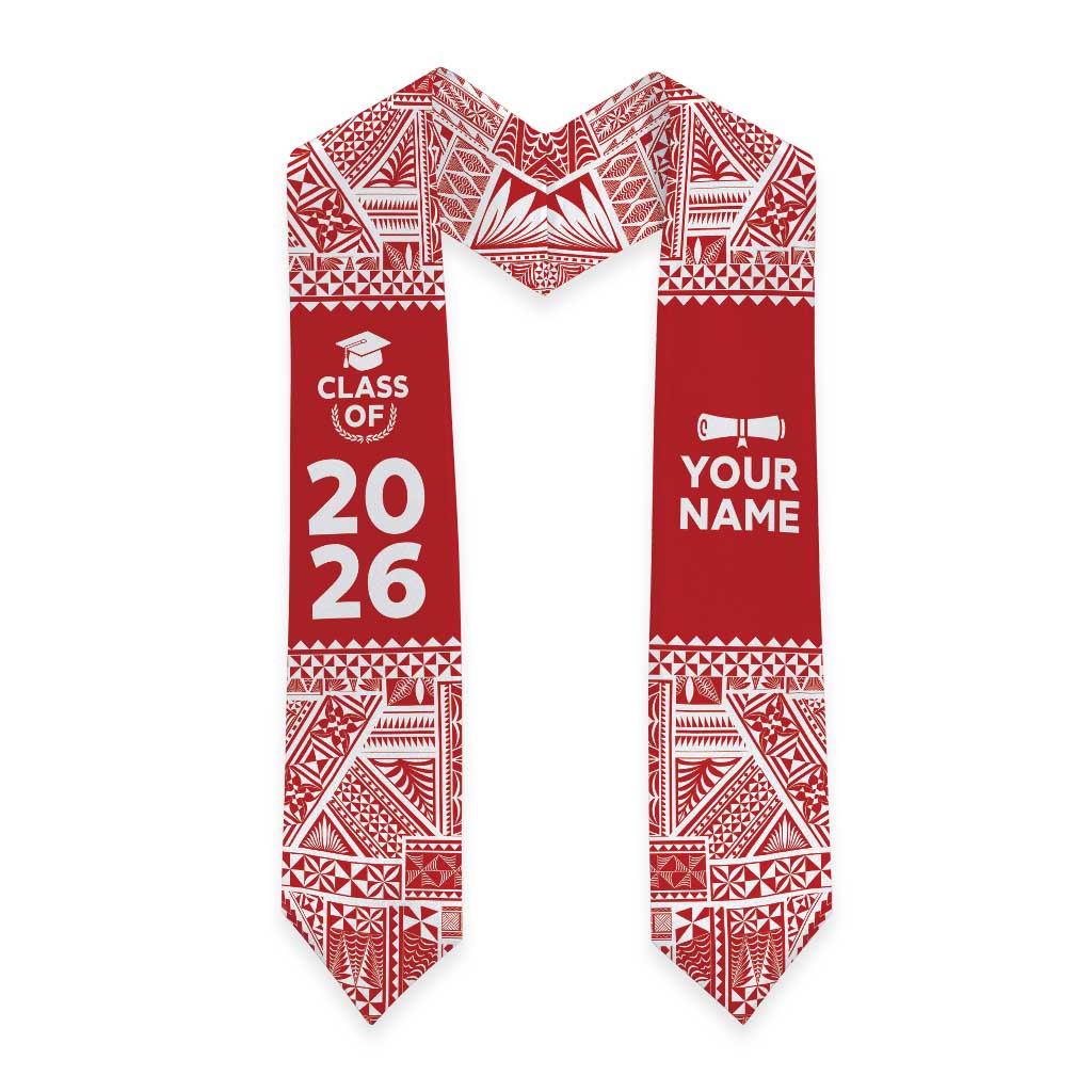 Custom Tonga Graduation Stole Tongan Ngatu Pattern