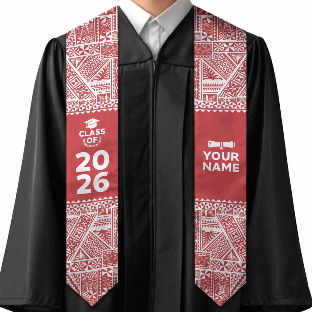 Custom Tonga Graduation Stole Tongan Ngatu Pattern