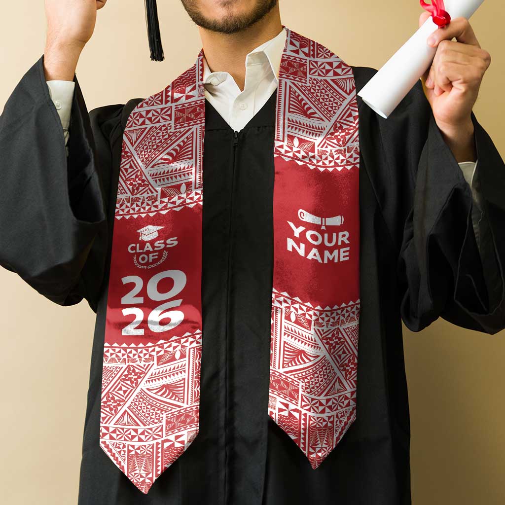 Custom Tonga Graduation Stole Tongan Ngatu Pattern