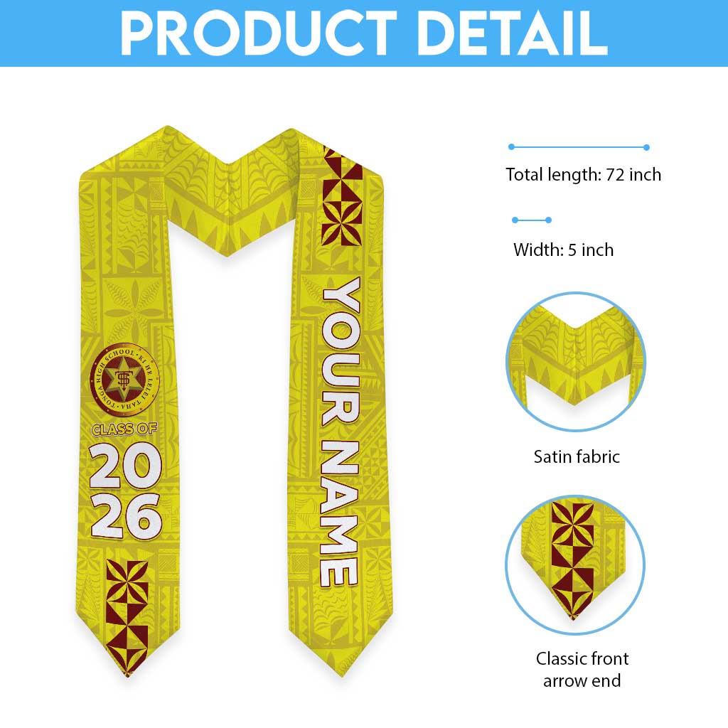 Custom Tonga High School Graduation Stole Tongan Ngatu Pattern LT05 - Polynesian Pride