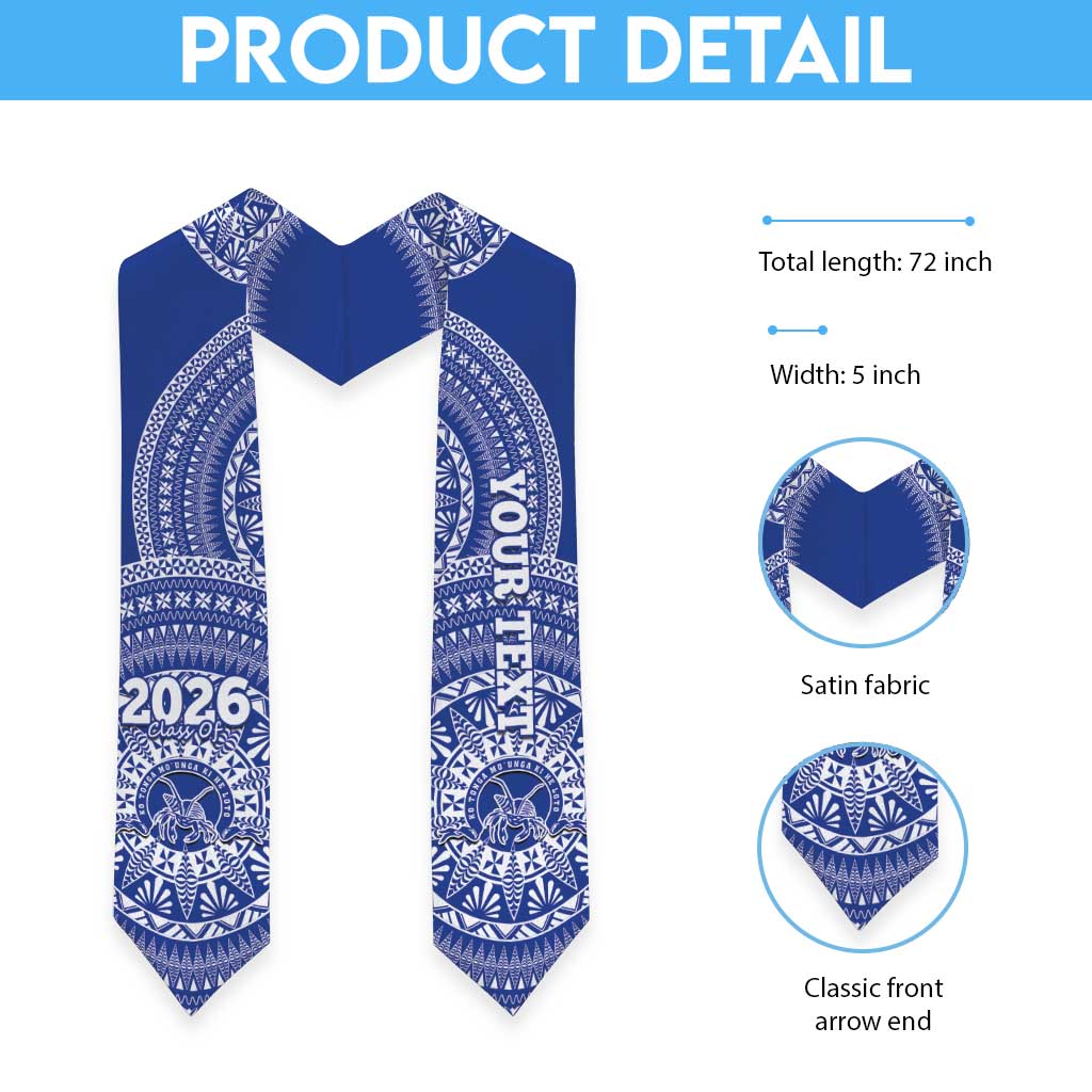 Custom Tupou Tonga College Graduation Stole Class Of Year Tongan Ngatu Pattern LT14 - Polynesian Pride