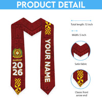 Custom Vavau High School Graduation Stole Tongan Ngatu Pattern LT05 - Polynesian Pride