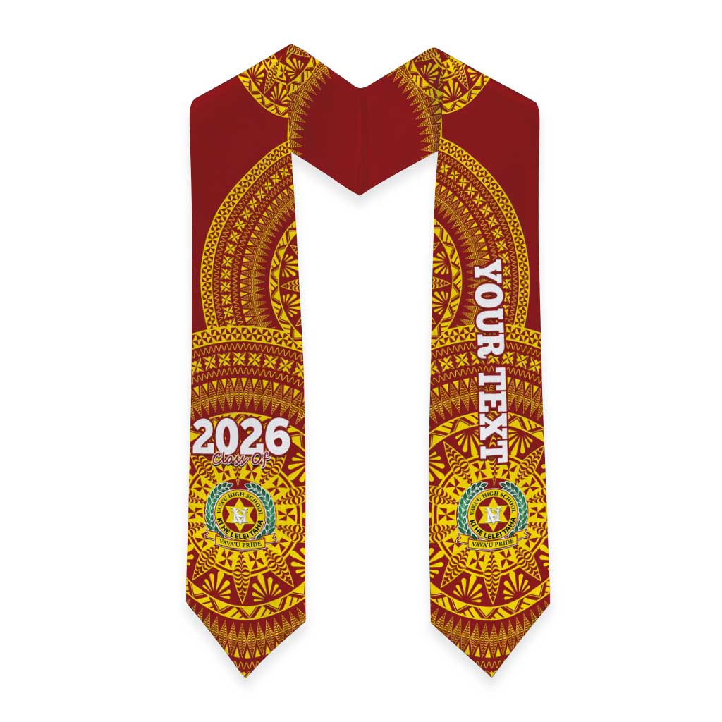 Custom Vavau High School Tonga Graduation Stole Class Of Year Tongan Ngatu Pattern LT14 - Polynesian Pride