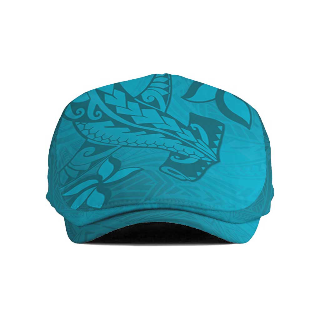 Dark Cyan Gradient Polynesia Jeff Hat Hawaiian Tribal Hammerhead Shark Tattoo - Polynesian Pride