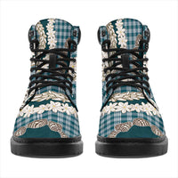 Dark Cyan Hawaii Tiare and Shell Lei All Season Boots Hawaiian Palaka Luxury Vibes - Polynesian Pride