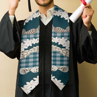 Dark Cyan Hawaii Tiare and Shell Lei Graduation Stole Hawaiian Palaka Luxury Vibes - Polynesian Pride