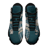 Dark Cyan Hawaii Tiare and Shell Lei Sneakers J13 Hawaiian Palaka Luxury Vibes - Polynesian Pride