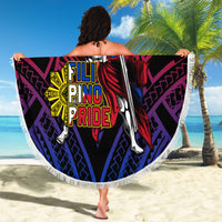 Filipinos Lapu-lapu Hero Beach Blanket Philippines Flag and Sun DT02 - Polynesian Pride