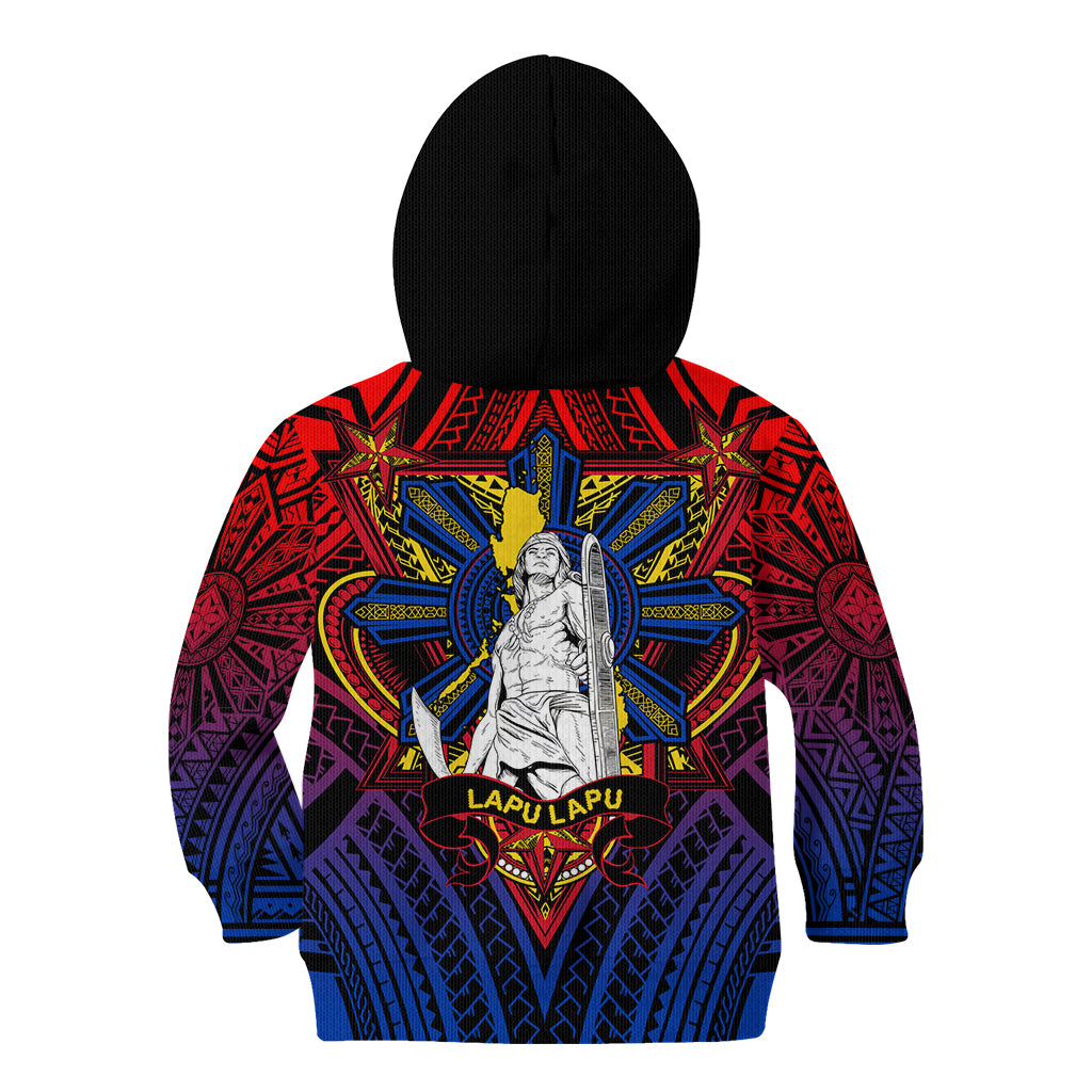 Filipinos Lapu-lapu Hero Kid Hoodie Philippines Flag and Sun DT02 - Polynesian Pride