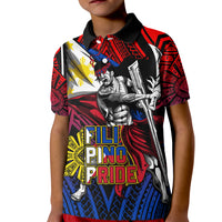 Filipinos Lapu-lapu Hero Kid Polo Shirt Philippines Flag and Sun DT02 Kid Art - Polynesian Pride