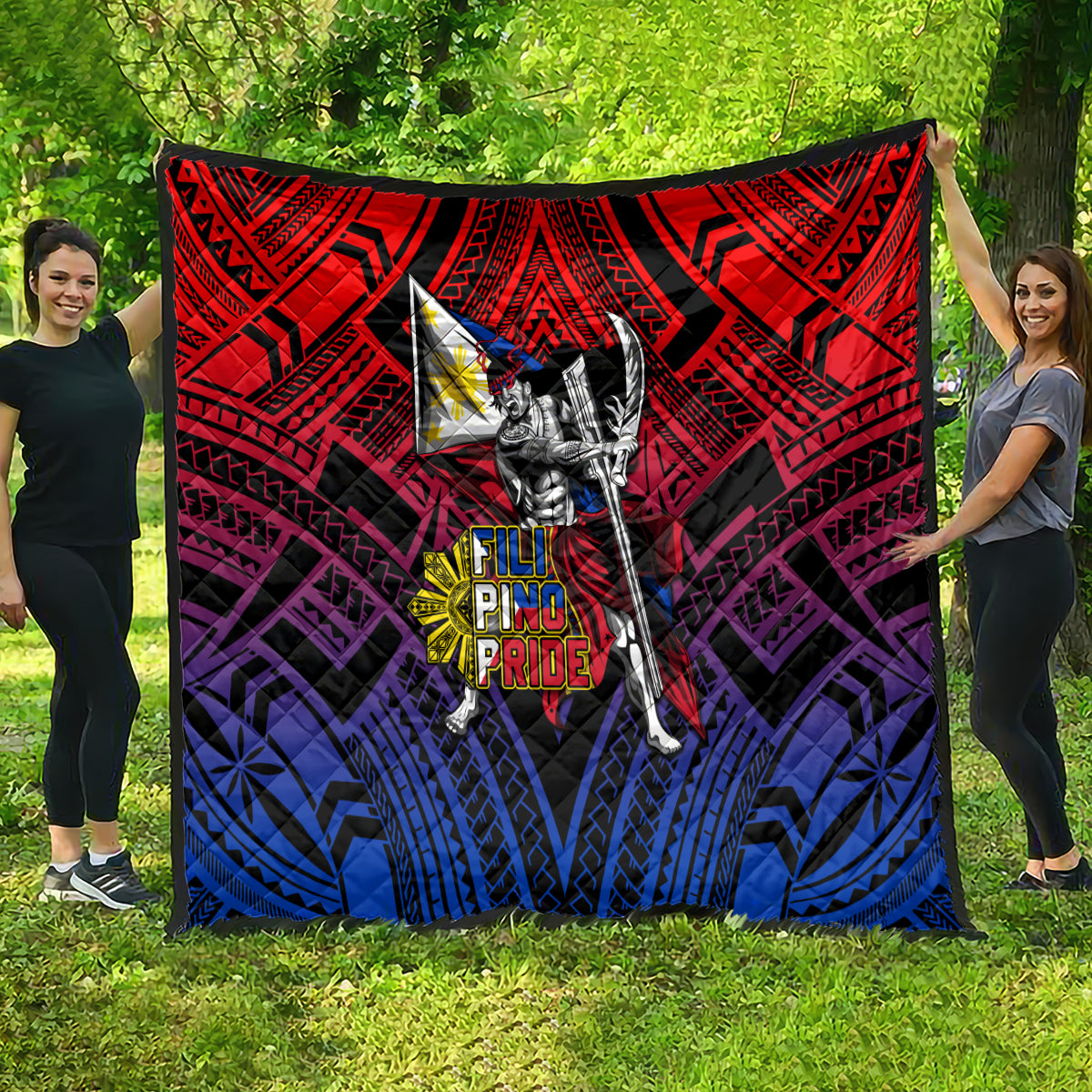 Filipinos Lapu-lapu Hero Quilt Philippines Flag and Sun DT02 - Polynesian Pride