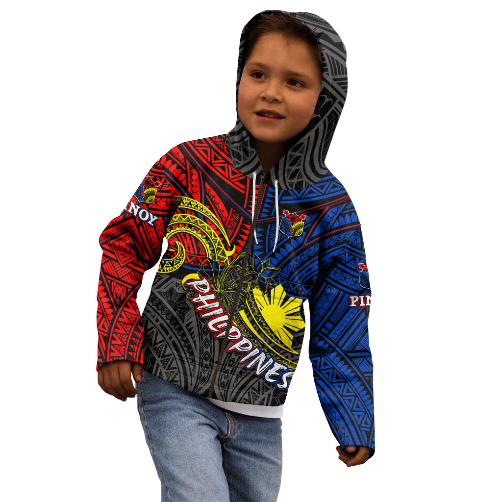 Philippines Half Sleeve Tattoo Kid Hoodie Pinoy Filipinos Sun DT02 - Polynesian Pride
