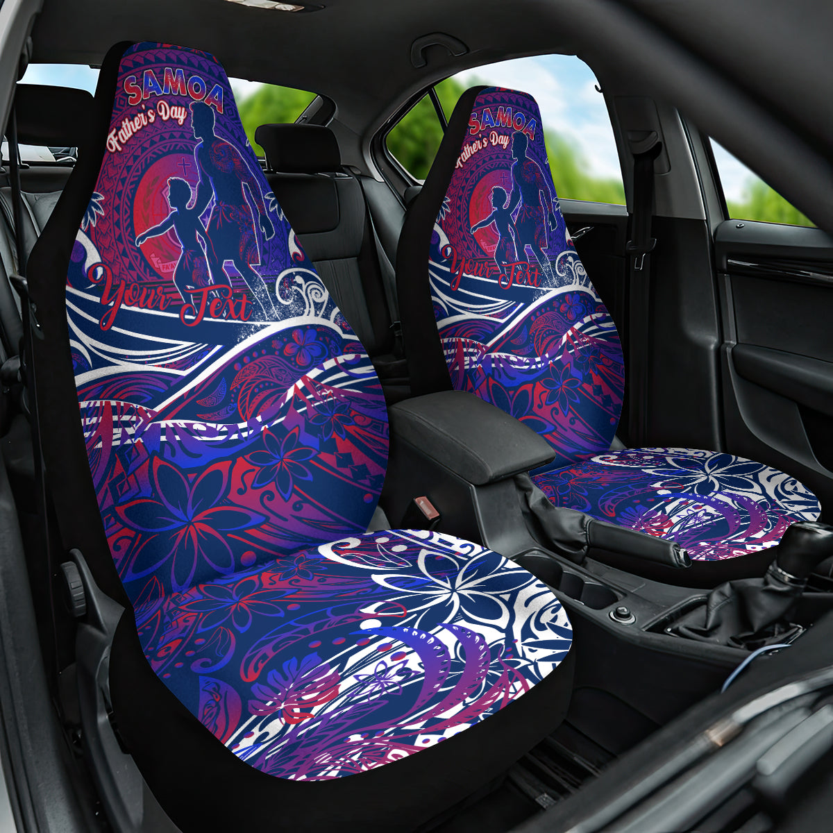 Father's Day Samoa Car Seat Cover Special Dad Polynesia Paradise