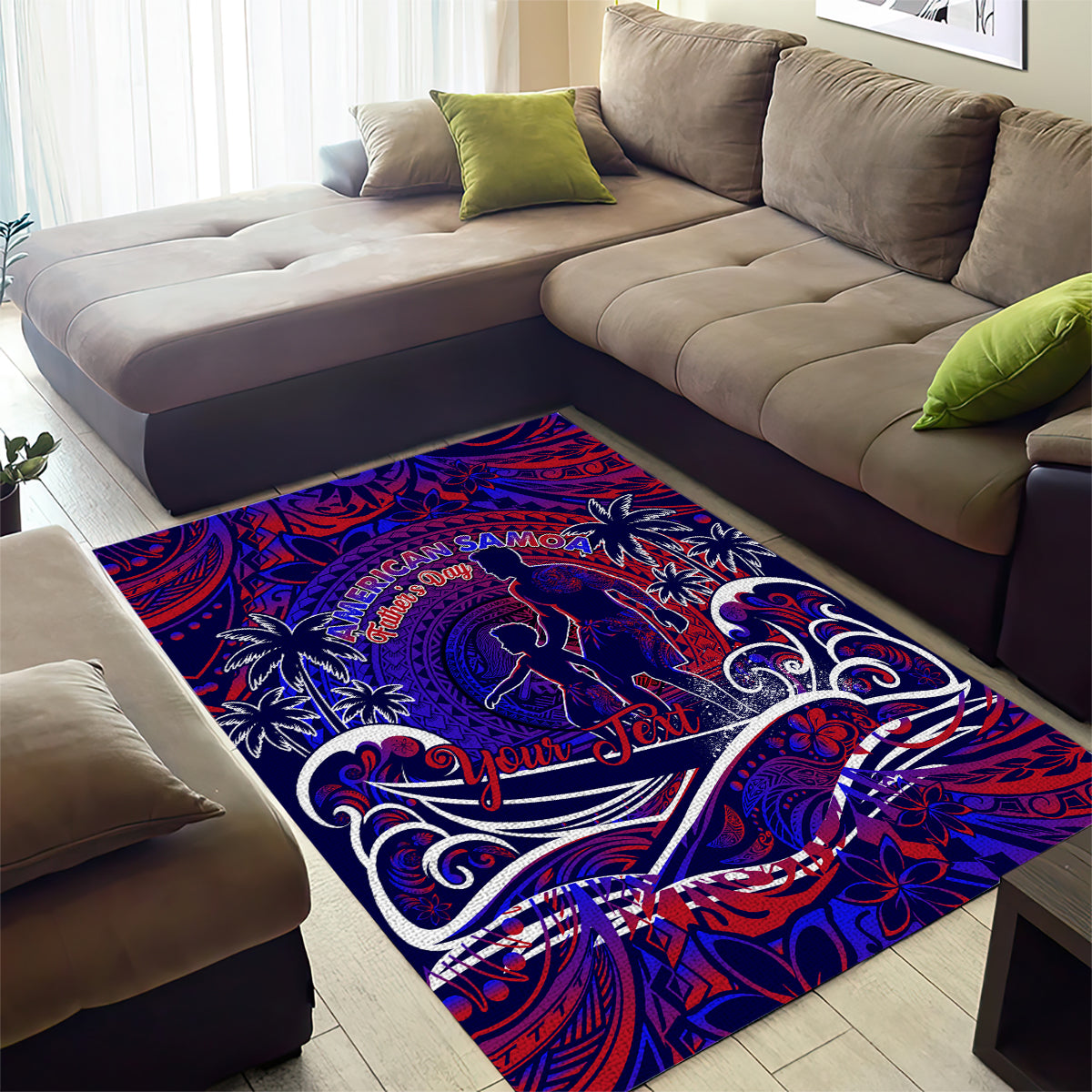 Father's Day American Samoa Area Rug Special Dad Polynesia Paradise