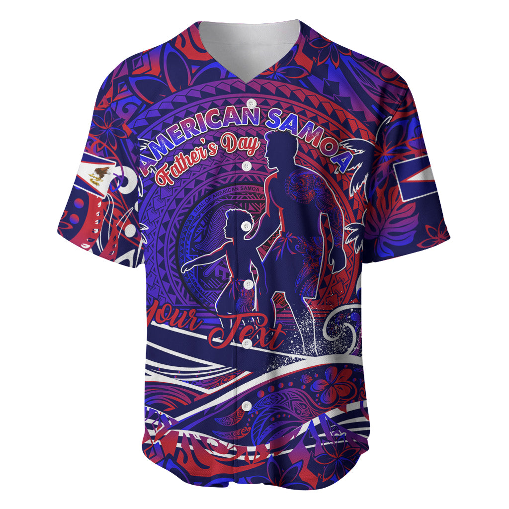 Father's Day American Samoa Baseball Jersey Special Dad Polynesia Paradise DT02 Blue - Polynesian Pride