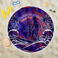 Father's Day American Samoa Beach Blanket Special Dad Polynesia Paradise DT02 One Size 150cm Blue - Polynesian Pride